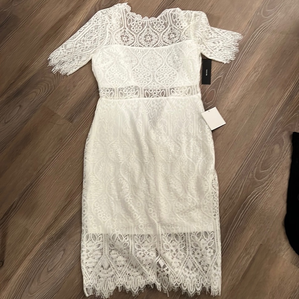 Lulus white never worn lace dress